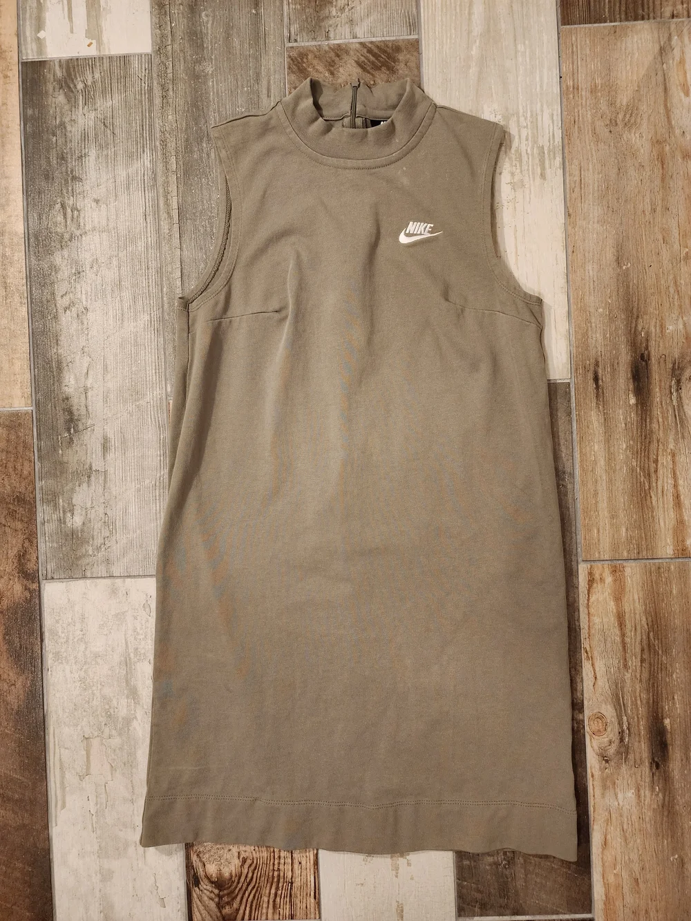 Nike Sleeveless Mock Neck Shift Dress in Olive